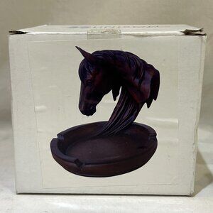 Horse Head Bust Ashtray Resin Unison Gifts Made in China Original Box